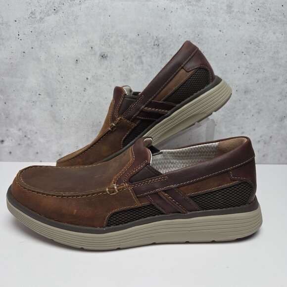 Clarks Unstructured Shoes Adobe Free Light Tan Leather Mens 9M Casual Comfort - Picture 2 of 8